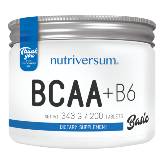 BCAA+B6 - 200 tabletta - BASIC - Nutriversum - hozzáadott B6 vitamin
