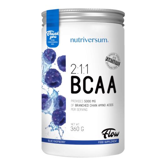 2:1:1 BCAA - 360 g - FLOW - Nutriversum - kék málna - esszenciális aminosav