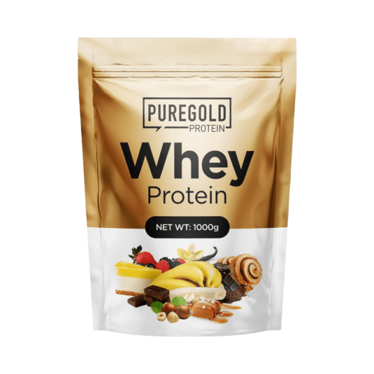 Whey Protein fehérjepor - 1 000 g - PureGold - eper fehércsoki - 