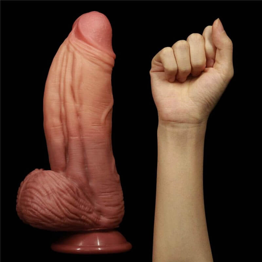 Lovetoy - Dual-layered Silicone Nature Cock Brown - 10 inch Lovetoy - Dual-layered Silicone Nature Cock Brown - 10 inch