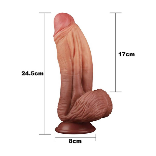 Lovetoy - Dual-layered Silicone Nature Cock Brown - 10 inch Lovetoy - Dual-layered Silicone Nature Cock Brown - 10 inch
