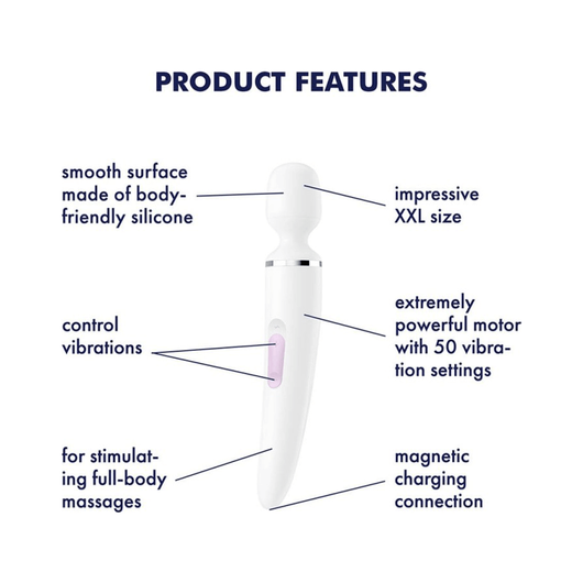 Satisfyer Wand-er Woman masszázs vibrátor (fehér)